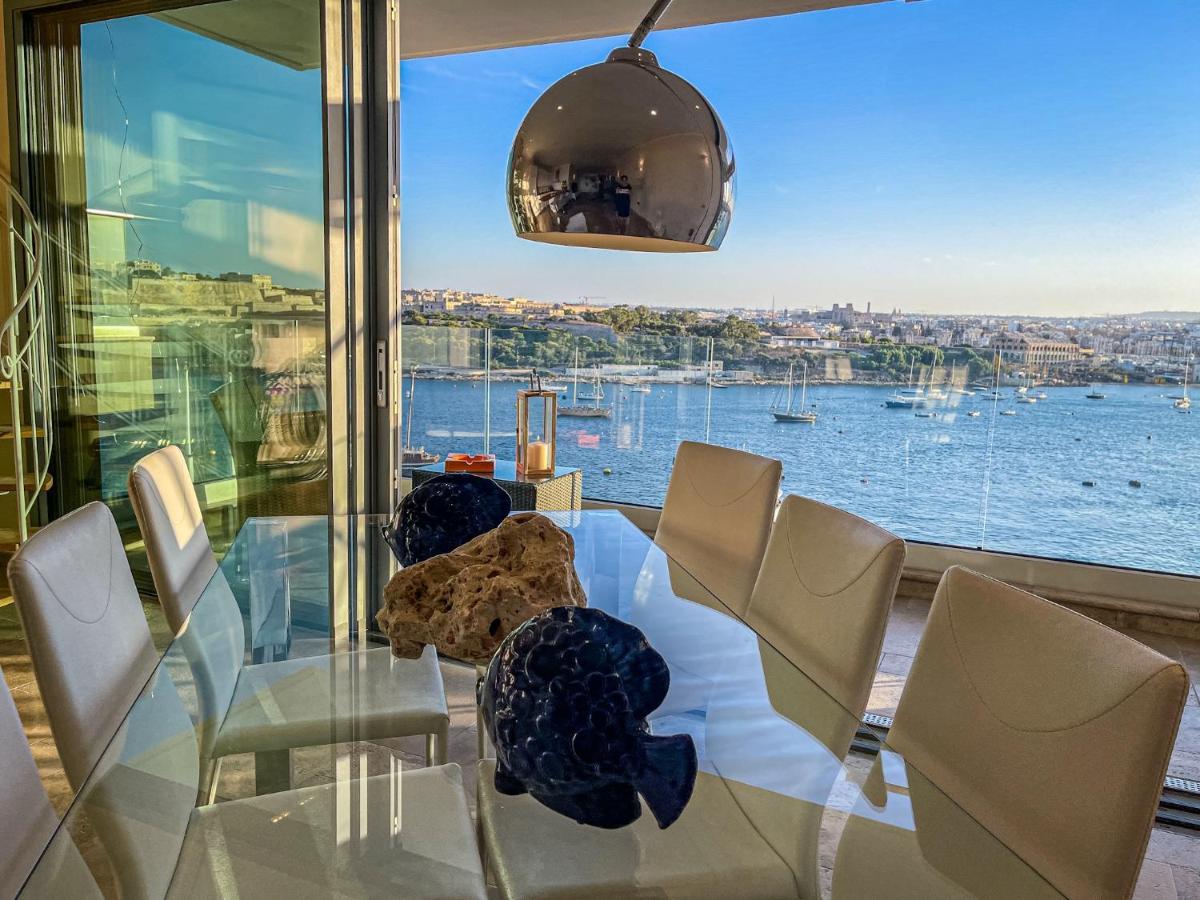 Unique Seafront Triplex Penthouse With Panoramic Bedroom & Rooftop Jacuzzi Overlooking Valletta Слима Экстерьер фото