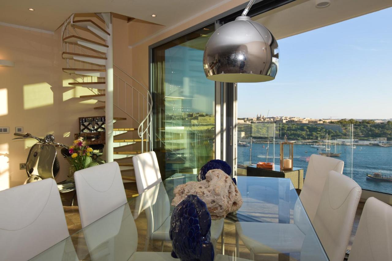 Unique Seafront Triplex Penthouse With Panoramic Bedroom & Rooftop Jacuzzi Overlooking Valletta Слима Экстерьер фото